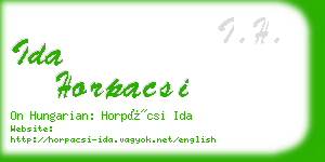 ida horpacsi business card